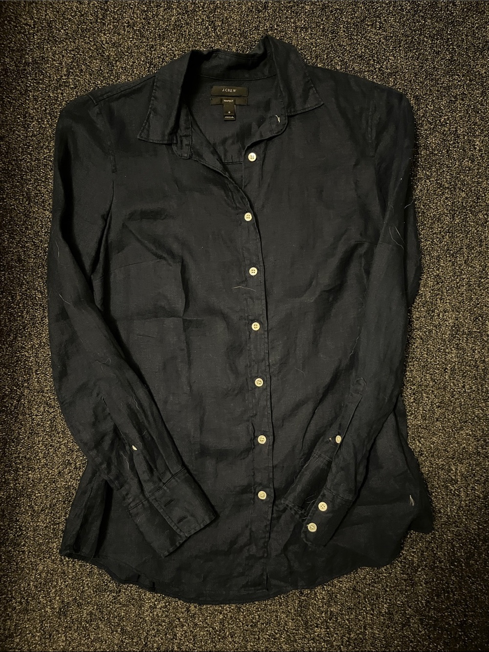 7/$20 J. Crew Dark Navy Linen Button-Down Shirt - Women's